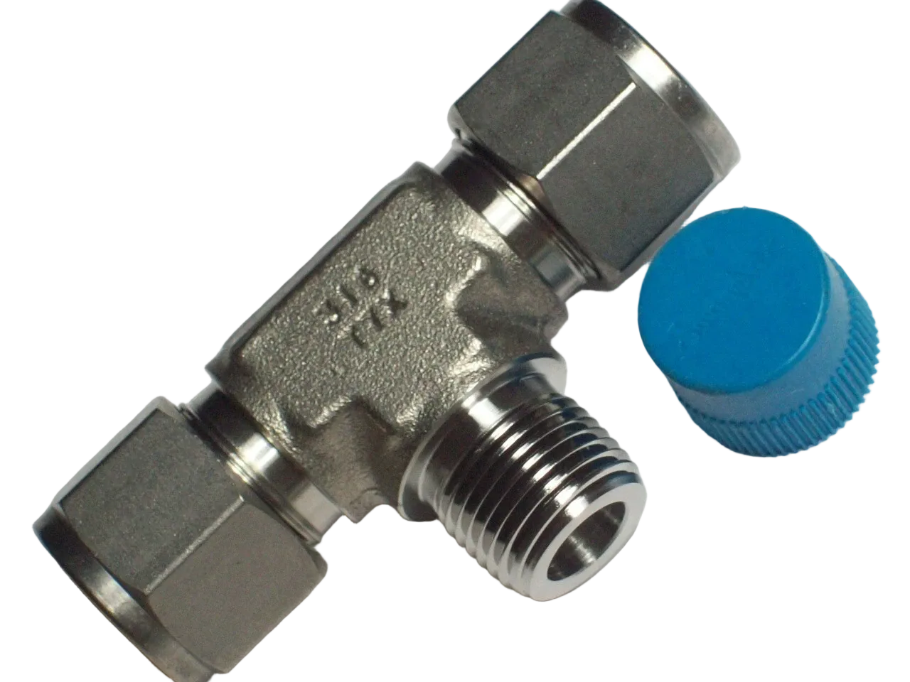 Tee, 1/2in Tube OD, 3/8in Female NPT
