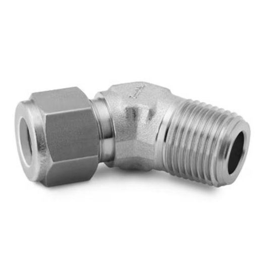 45 Degree Elbow, 3/4in Tube OD, 1/2in Male NPT