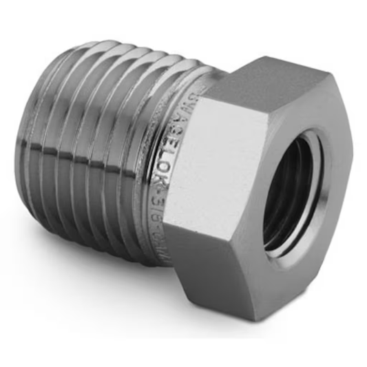Bushing, Hex head, 3/8in Male NPT, 1/4in Female NPT