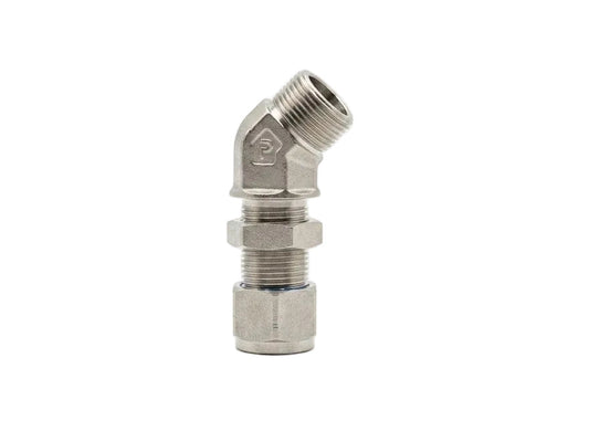 Bulkhead, 45 Degree Elbow, O-Ring Face Seal (ORFS), 1/2in