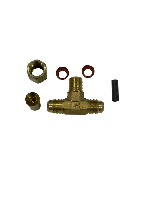 Feed through orifice tee and kit